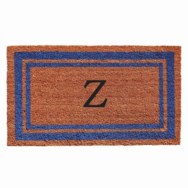 Calloway Mills Monogram Door Mat, Natural, Blue, 18 in W x 30 in L 152971830Z - main